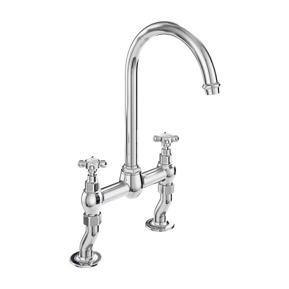 Booth & Co. Axbridge Cross Chrome Bridge Kitchen Mixer