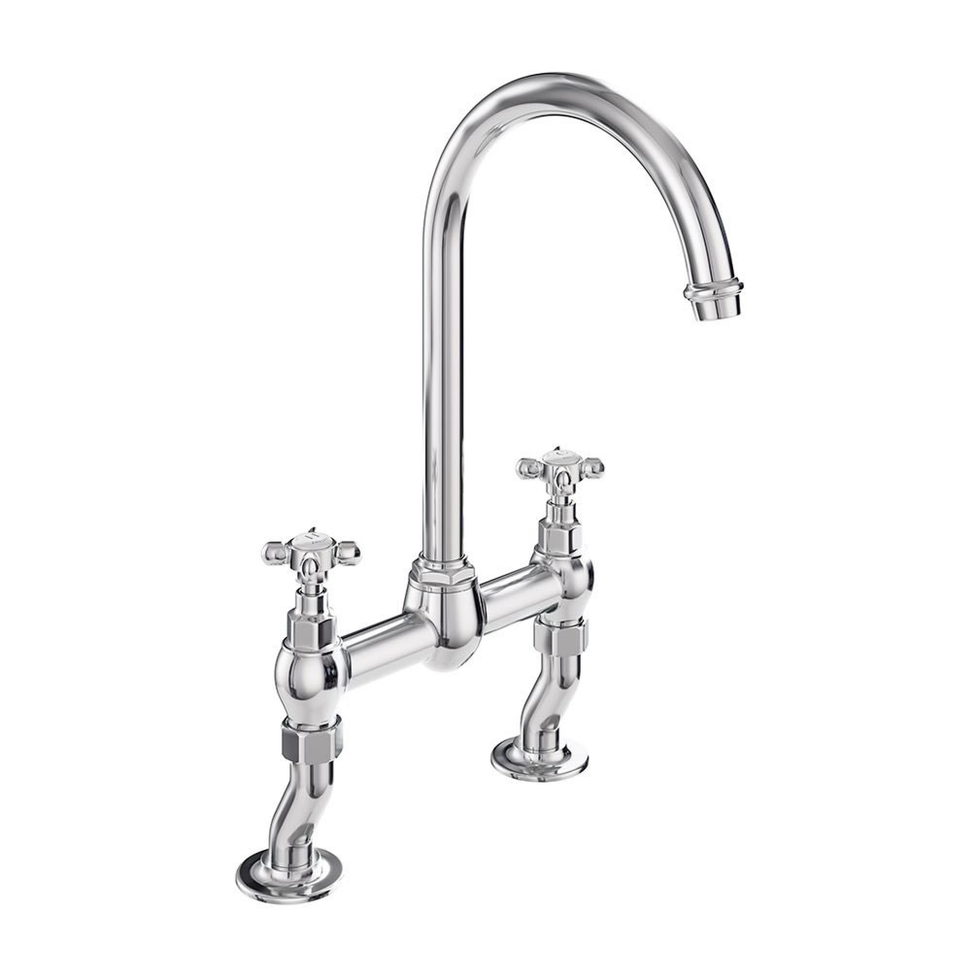 Booth & Co. Axbridge Cross Chrome Bridge Kitchen Mixer