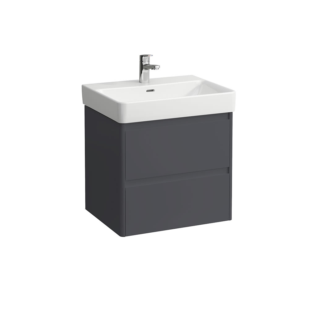 Cutout image of Laufen Base 2.0 Black 600mm x 465mm Wall-Hung Vanity Unit & Basin