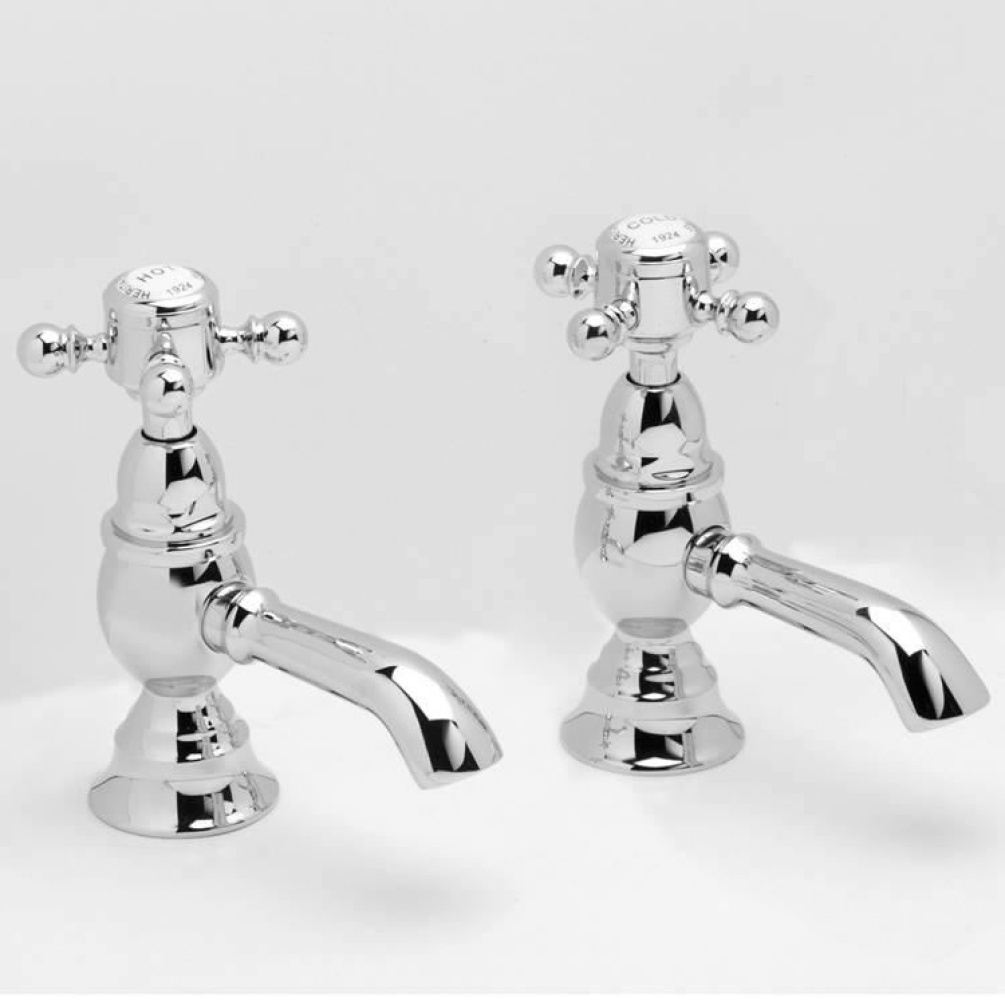 Heritage Hartlebury Basin Pillar Taps Chrome Finish