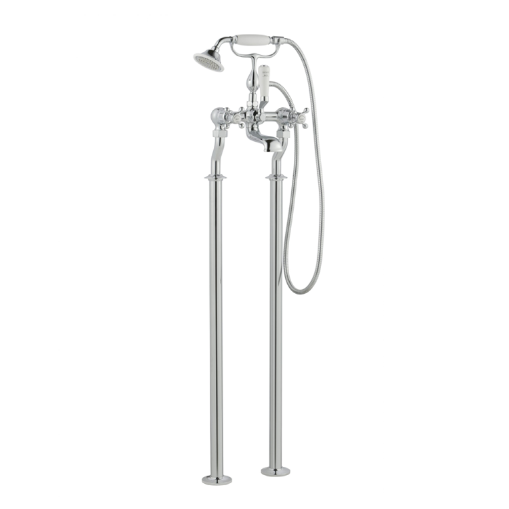 Photo of JTP Grosvenor Cross Chrome Floorstanding Bath Shower Mixer with Kit Cutout