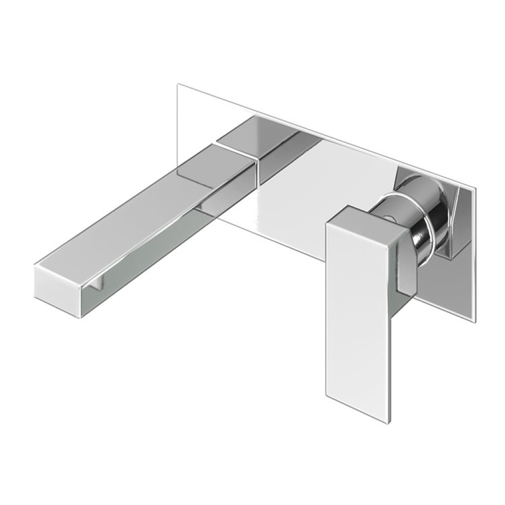 Product Cut out image of the Abacus Plan Chrome Wall Mounted Basin Mixer