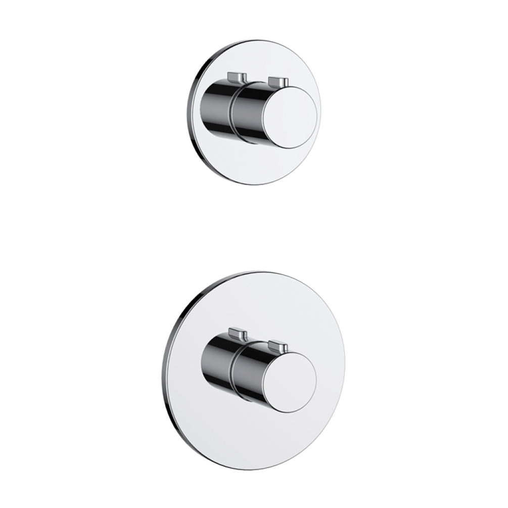 Photo of JTP Hugo Twin Outlet Round Thermostatic Shower Valve Cutout