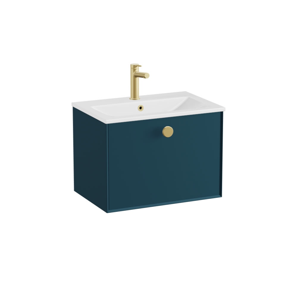 Vado Safari Smooth 600mm Atlantic Blue Wall Hung Vanity Unit & Ceramic Basin