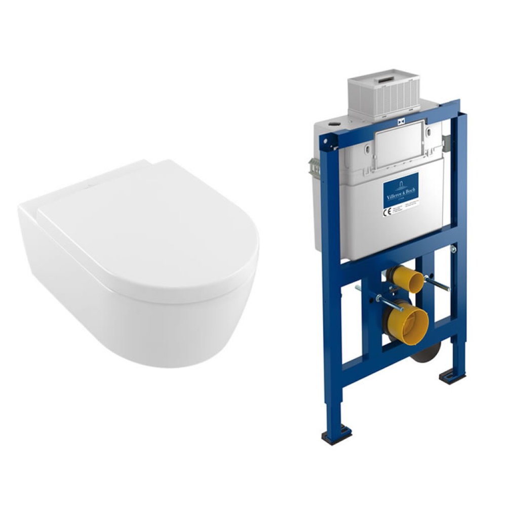 Photo of Villeroy and Boch Avento Wall Hung WC & 820mm Dual Flush Frame