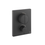 Photo of Crosswater MPRO Matt Black Twin Outlet Crossbox Push Shower Valve Cutout