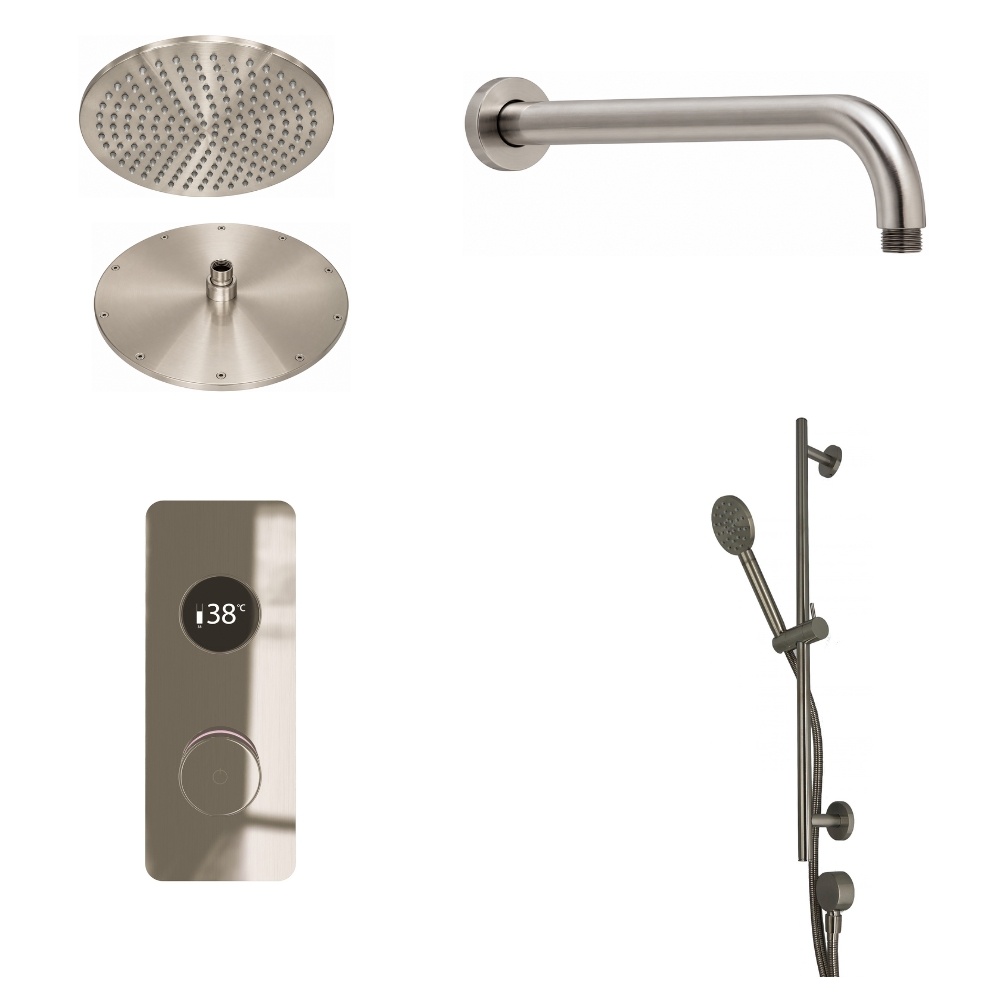 Ted Togo Bruhsed Nickel Square Valve Wall Arm