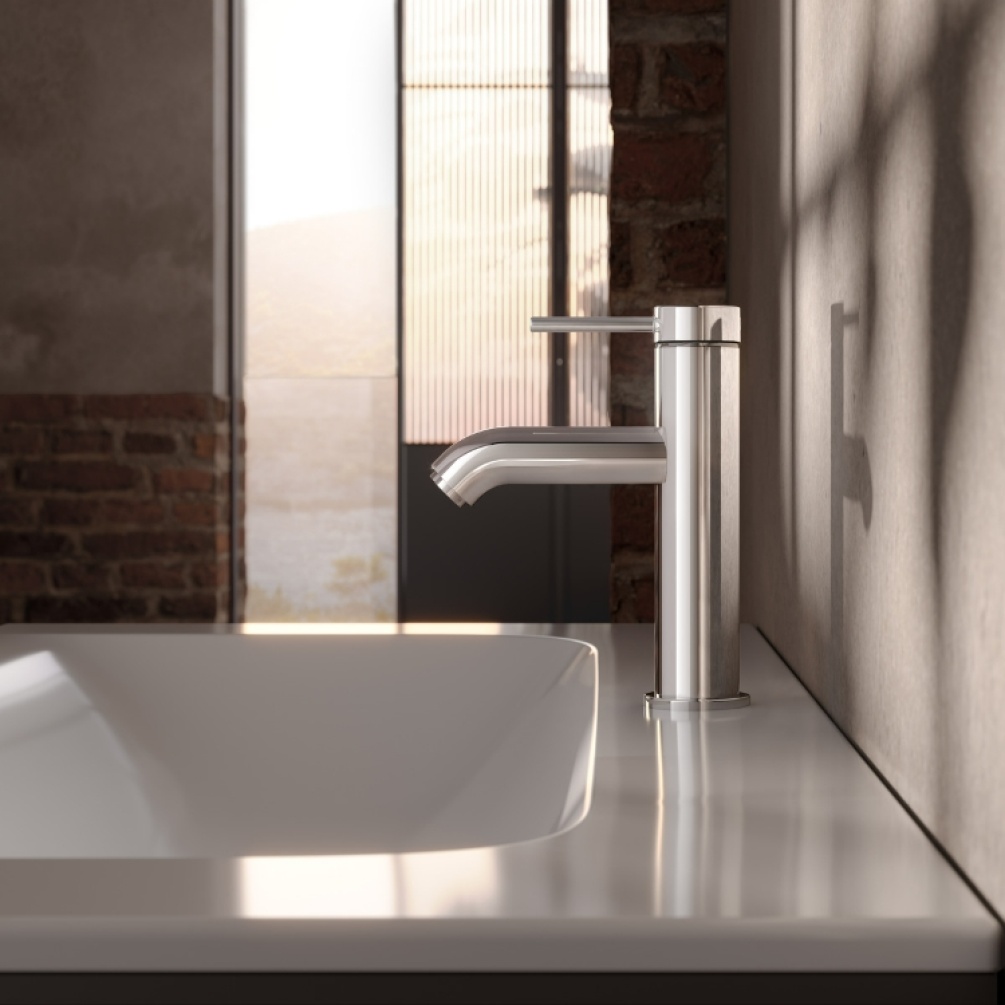 Close up product image of Keuco IXMO Soft Chrome Single Lever Basin Mixer 100 59502 012000/59502 012100