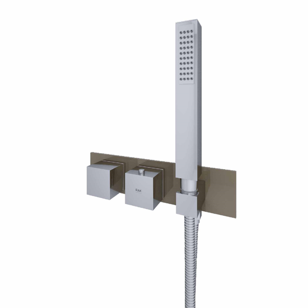 Photo of RAK Feeling Square Dual Shower Valve and Kit in Cappuccino