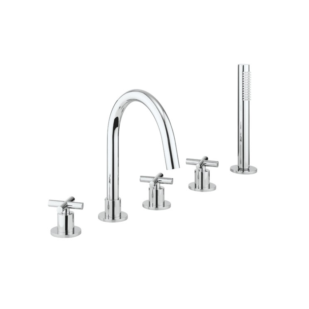 Photo of Crosswater MPRO Chrome Crosshead Bath 5 Hole Set Cutout