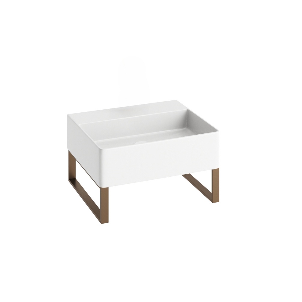 Product Cut out image of the Abacus Concept Pure 500mm Basin with Brushed Bronze Towel Hangers 0 Tap Holes