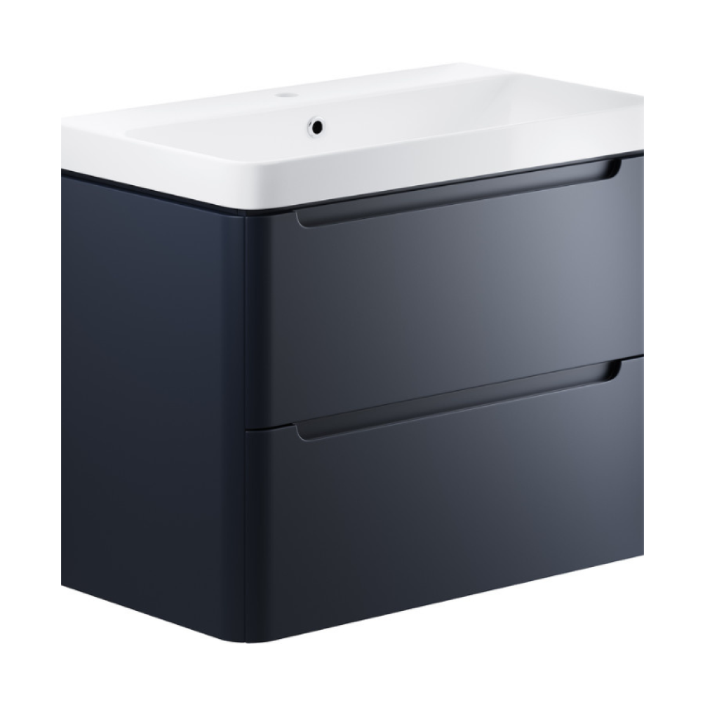 Apex Matt Indigo 2 Drawer Wall Hung Vanity Unit & Basin
