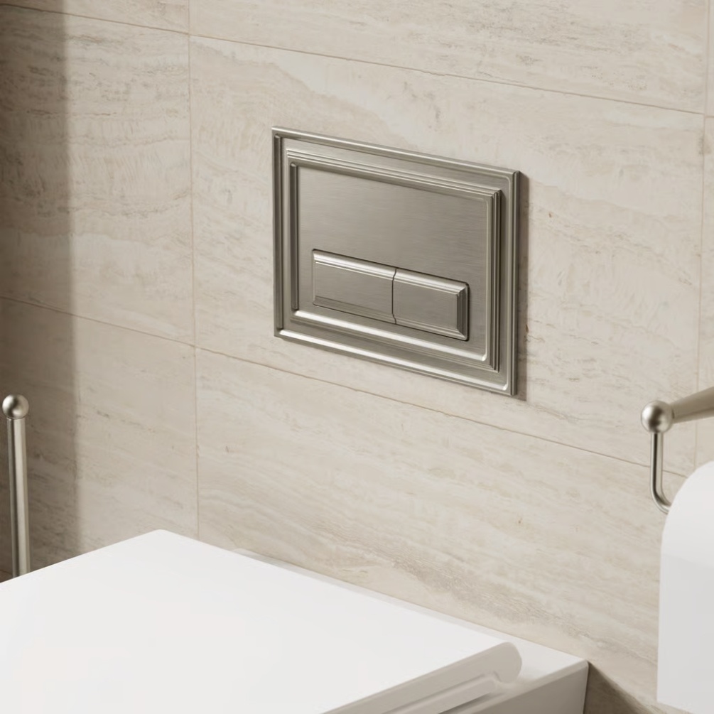 Lifestyle image of the Crosswater Belgravia Traditional Brushed Nickel Flush Plate