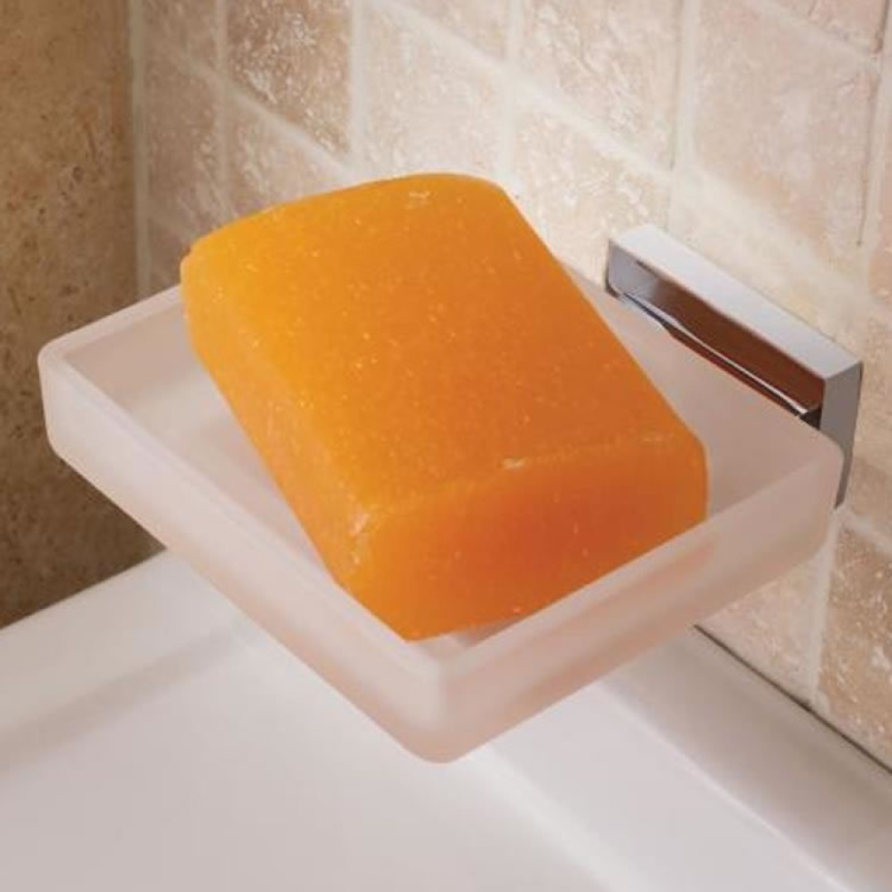 Vado Level Frosted Glass Soap Dish & Holder Image 1