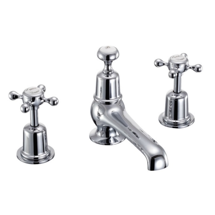 Product Cut out image of the Burlington Claremont 3 Tap Hole Thermostatic Basin Mixer