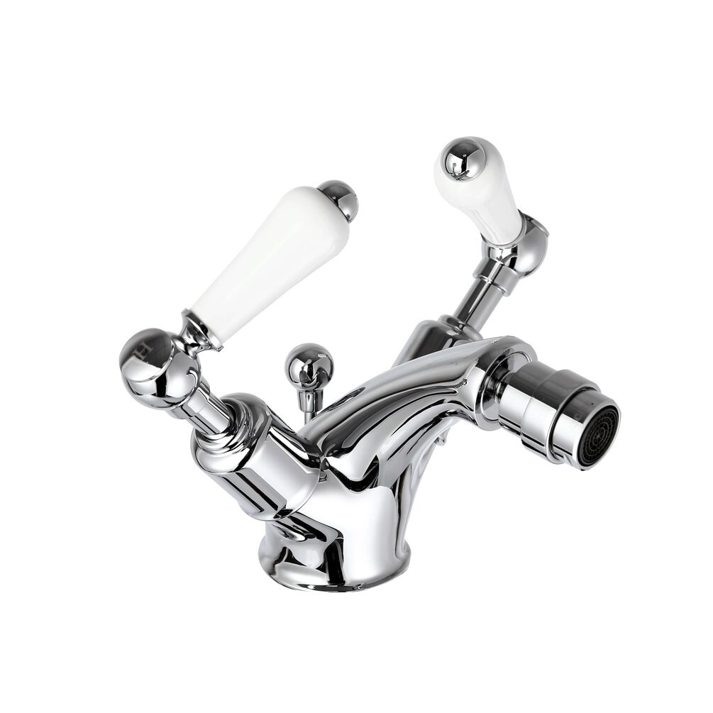JTP Grosvenor Lever Chrome Bidet Mixer & Pop Up Waste Cut Out