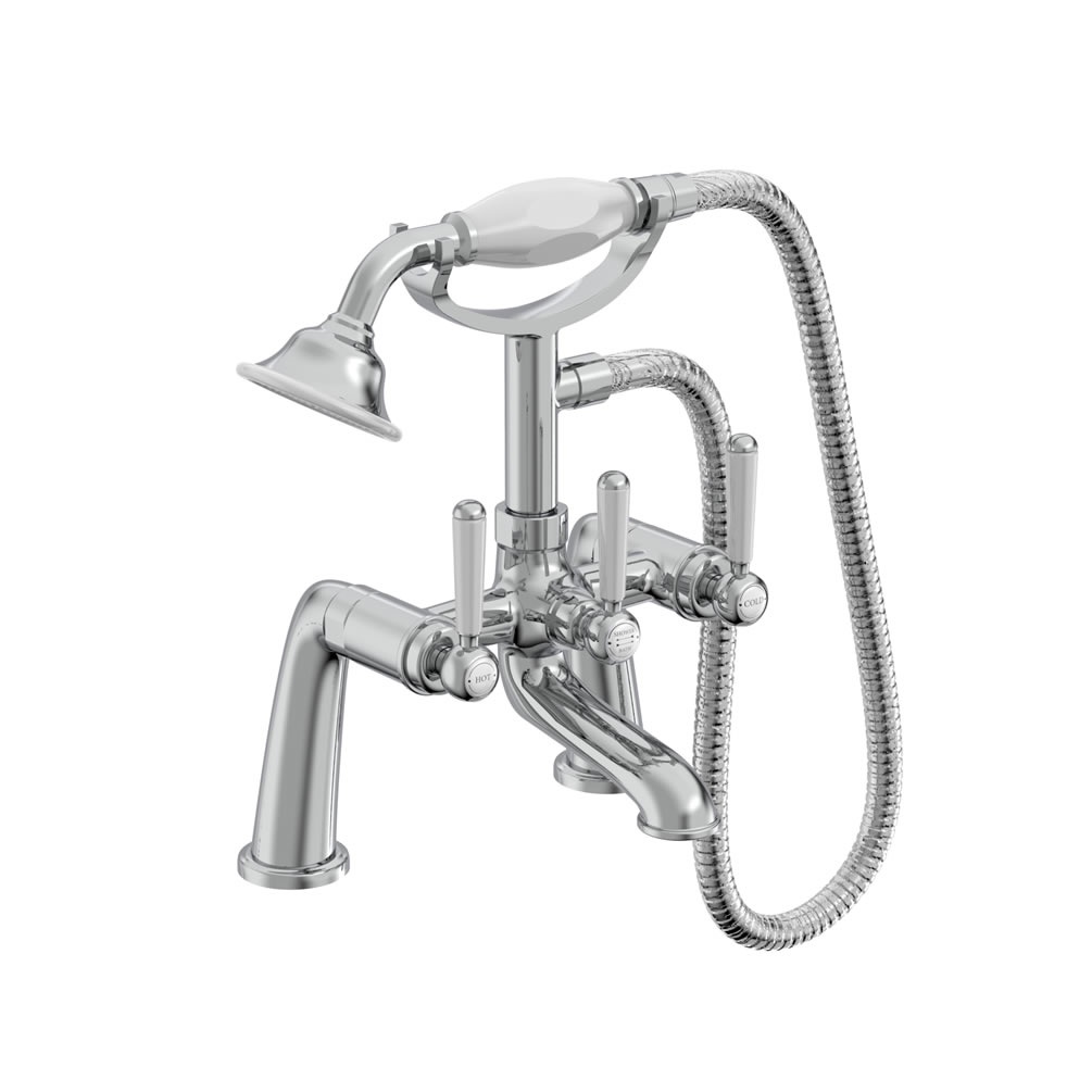 Tavistock Lansdown Chrome Deck Mounted 2 Tap Hole Bath Shower Mixer