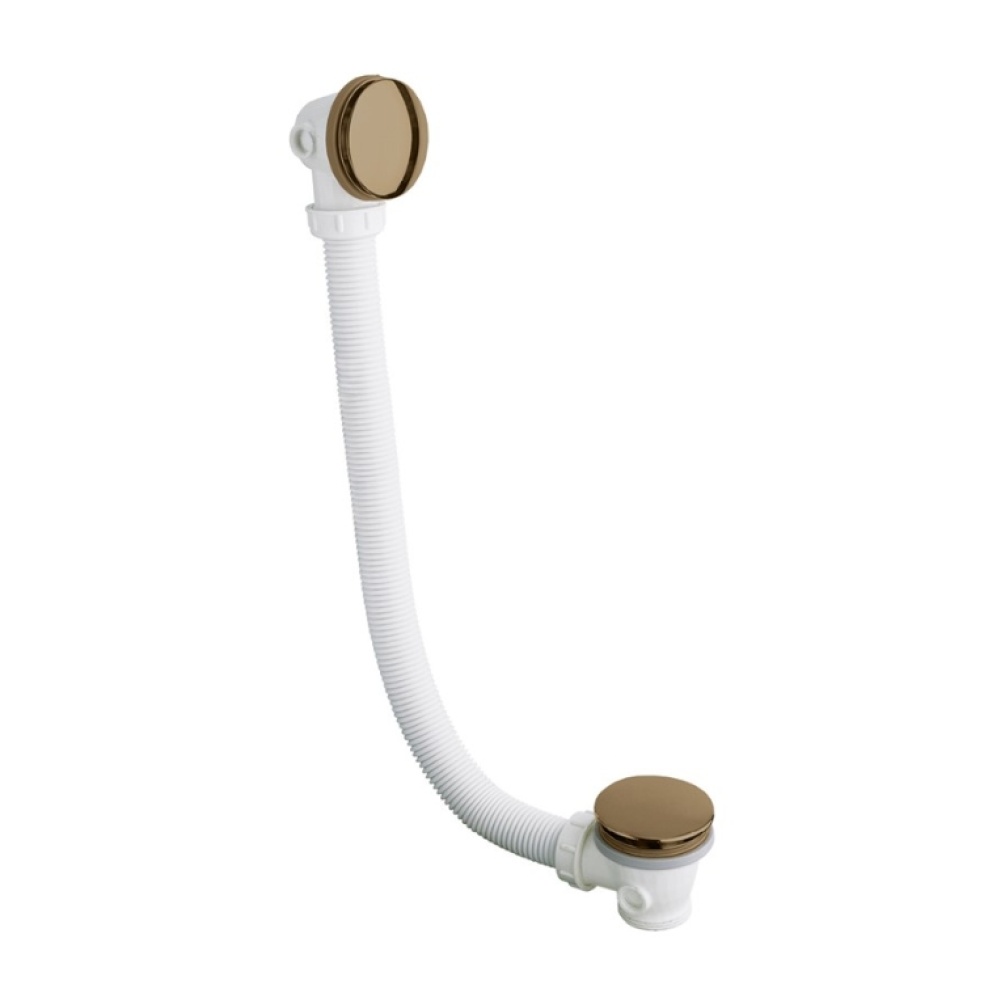 Product Cut out image of the Crosswater MPRO Unlacquered Brushed Brass Bath Click-Clack Waste
