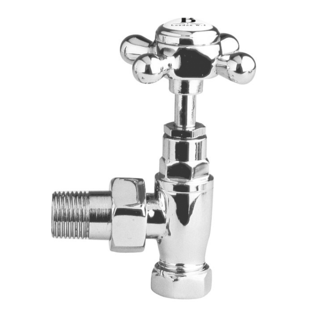 Photo of Bayswater Angled Crosshead Radiator Valve with White Cover