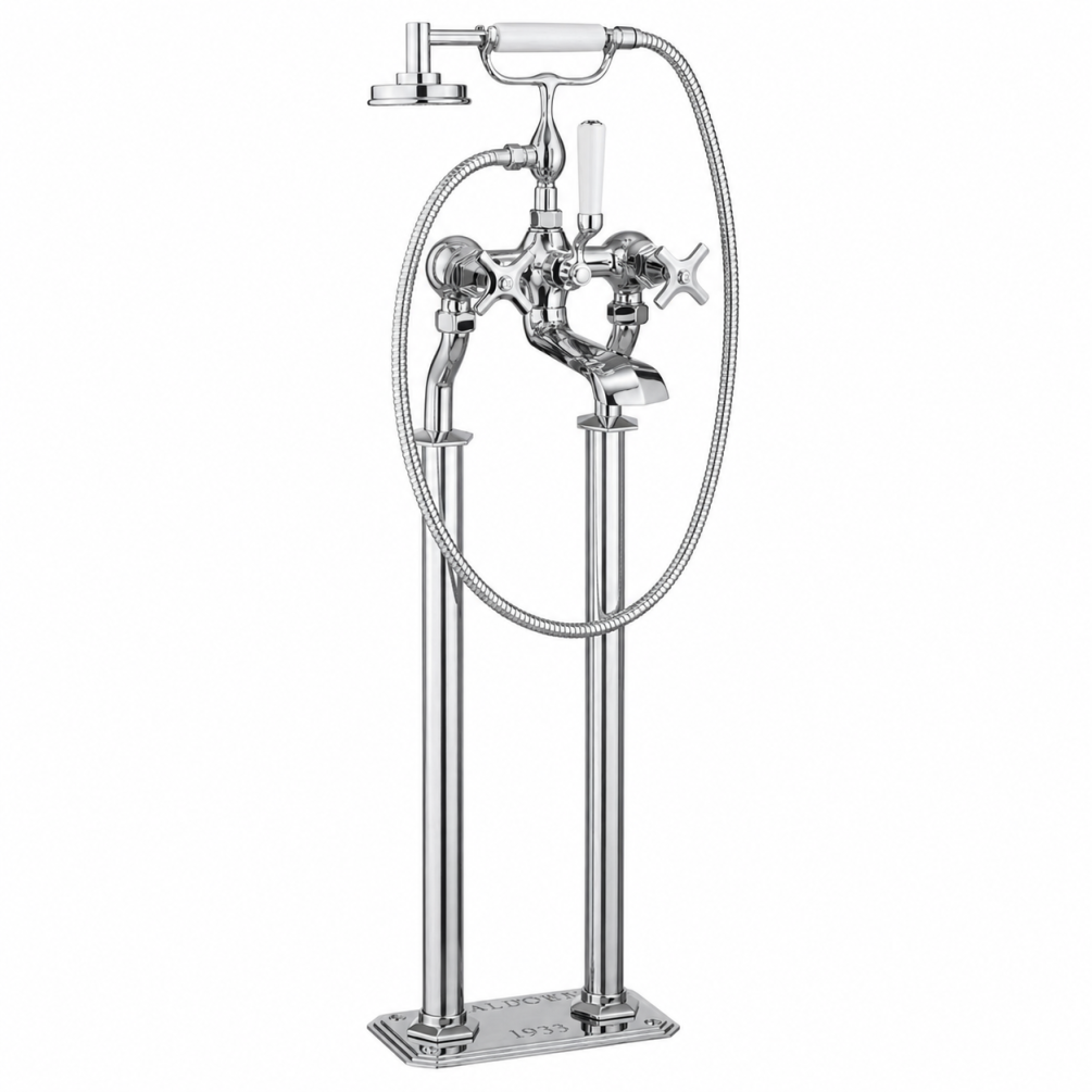 Cut out image of the Crosswater Waldorf Chrome Freestanding Crosshead Bath Shower Mixer