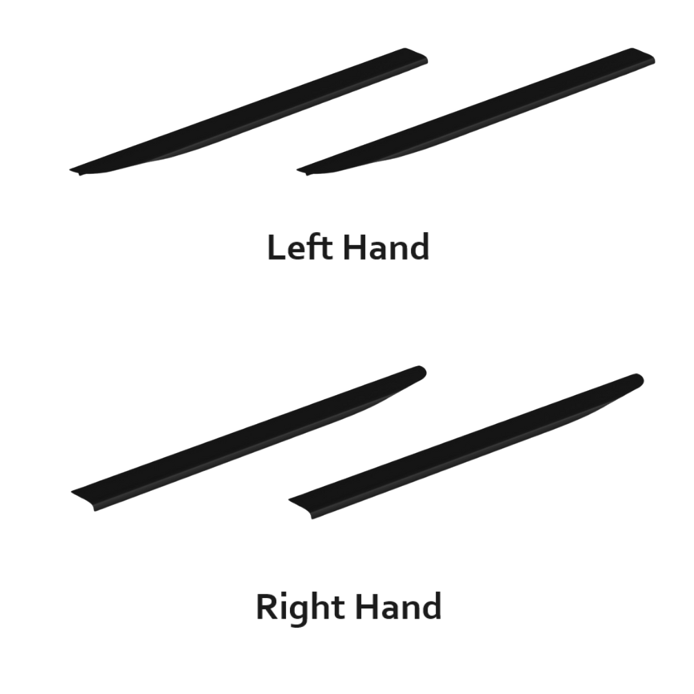 Product cut out image of Vado Cameo 1200mm Matt Black Left and Right Hand Pull Furniture Handle Bundle - CAM-HAN12L-MB CAM-HAN12R-MB