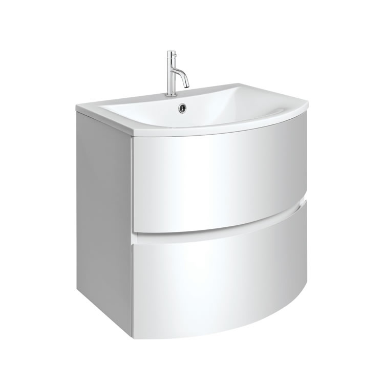 Crosswater Svelte White Gloss Vanity Unit & Basin Sanctuary Bathrooms