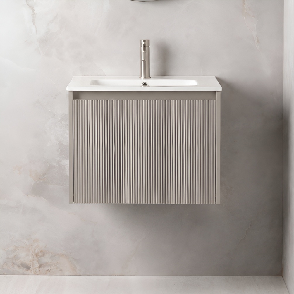Montara 500mm Soft Grey Wall Hung Vanity Unit & Basin Lifestyle Image