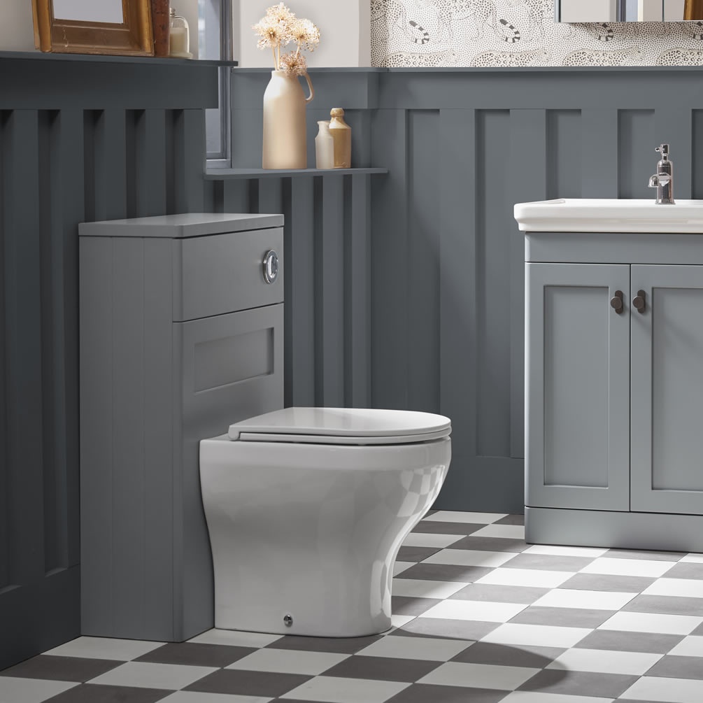 Tavistock Marston Matt Spruce Back to Wall WC Unit & Worktop - Lifestyle Image 1