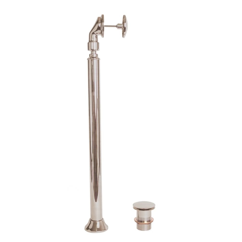 BC Designs Brushed Nickel Freestanding Pop Up Bath Waste Cut Out
