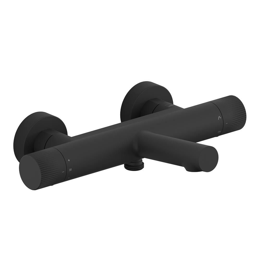 Vado Safari Leverless Matt Black Exposed Thermostatic Wall Mounted Bath Shower Mixer