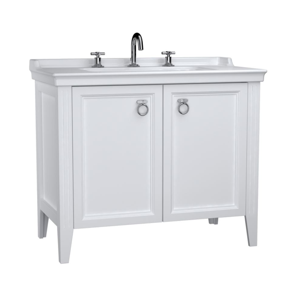 Photo of VitrA Valarte 1000mm Matt White Double Door Unit & Basin - 3TH Unit Cutout