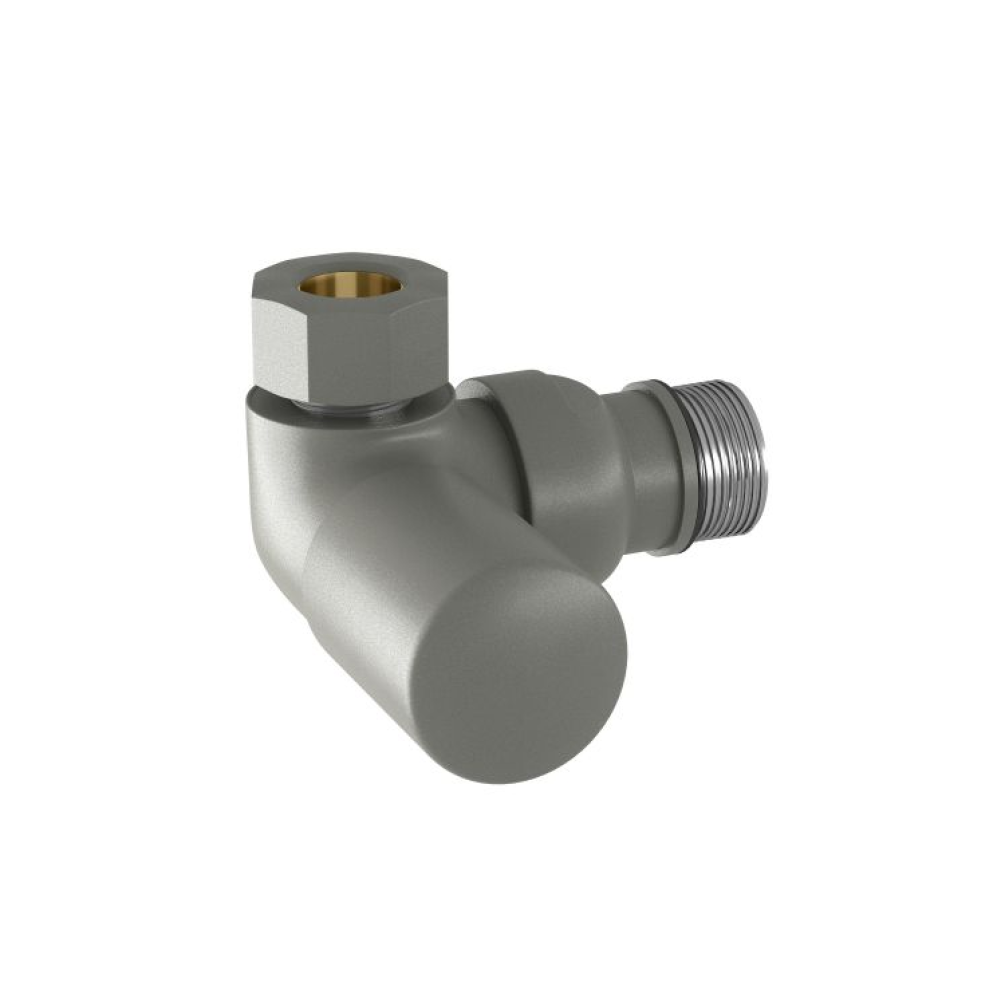 Photo of Tissino Mere Hugo2 Double Angled Radiator Valves (Pair) in Lusso Grey