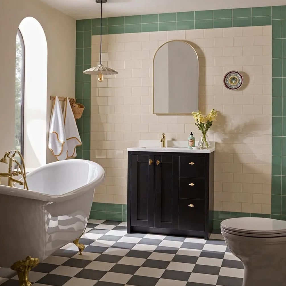 Tavistock Lansdown 800mm Matt Black Undermount Vanity Unit & Worktop - Lifestyle Image