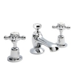 BC Sanitan Victrion Crosshead Chrome 3 Tap Hole Basin Mixer & Waste Cut Out