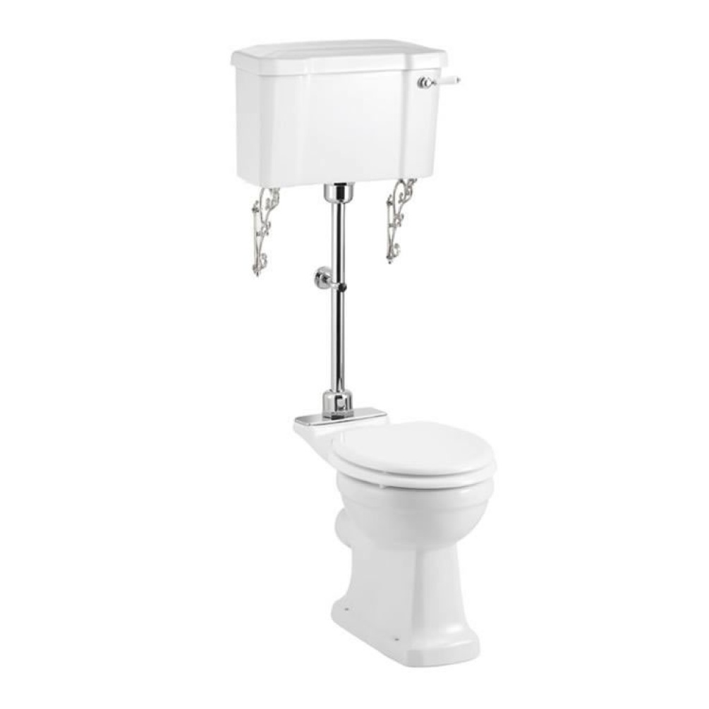 Product Cut out image of the Burlington Rimless Slimline Medium Level Toilet