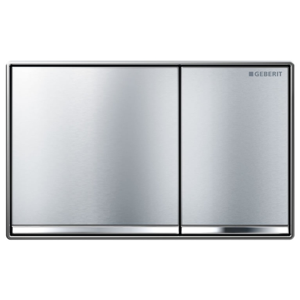 Cutout image of Geberit Omega60 Dual Flush Plate Brushed Chrome
