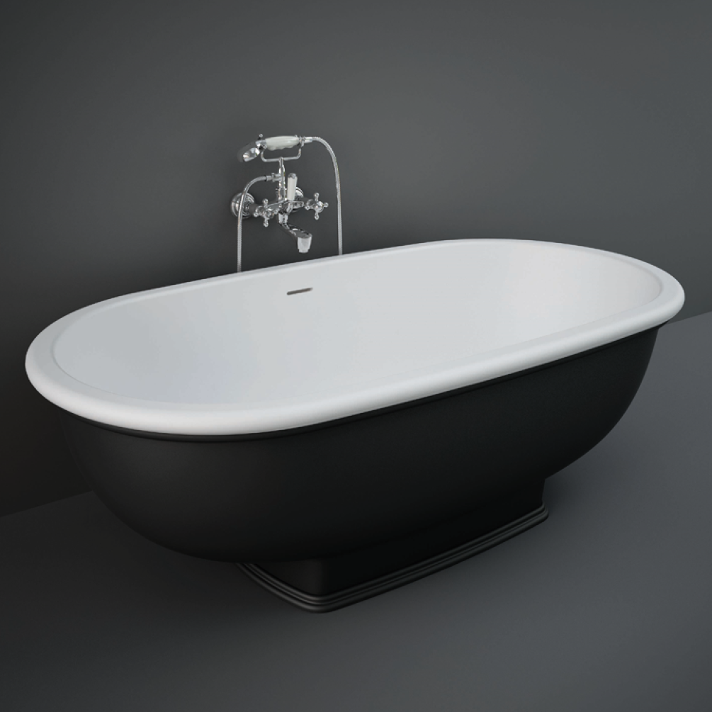 Photo of RAK Washington Double Ended Freestanding Bath in Matt Black