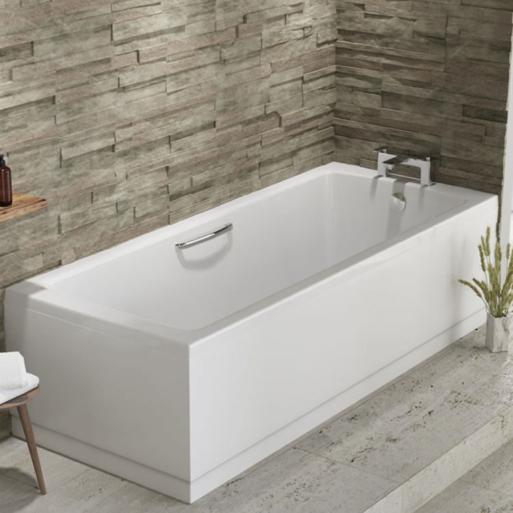Eastbrook Beaufort Rockall 1800 x 800mm Single Ended Bath With Chrome Grips