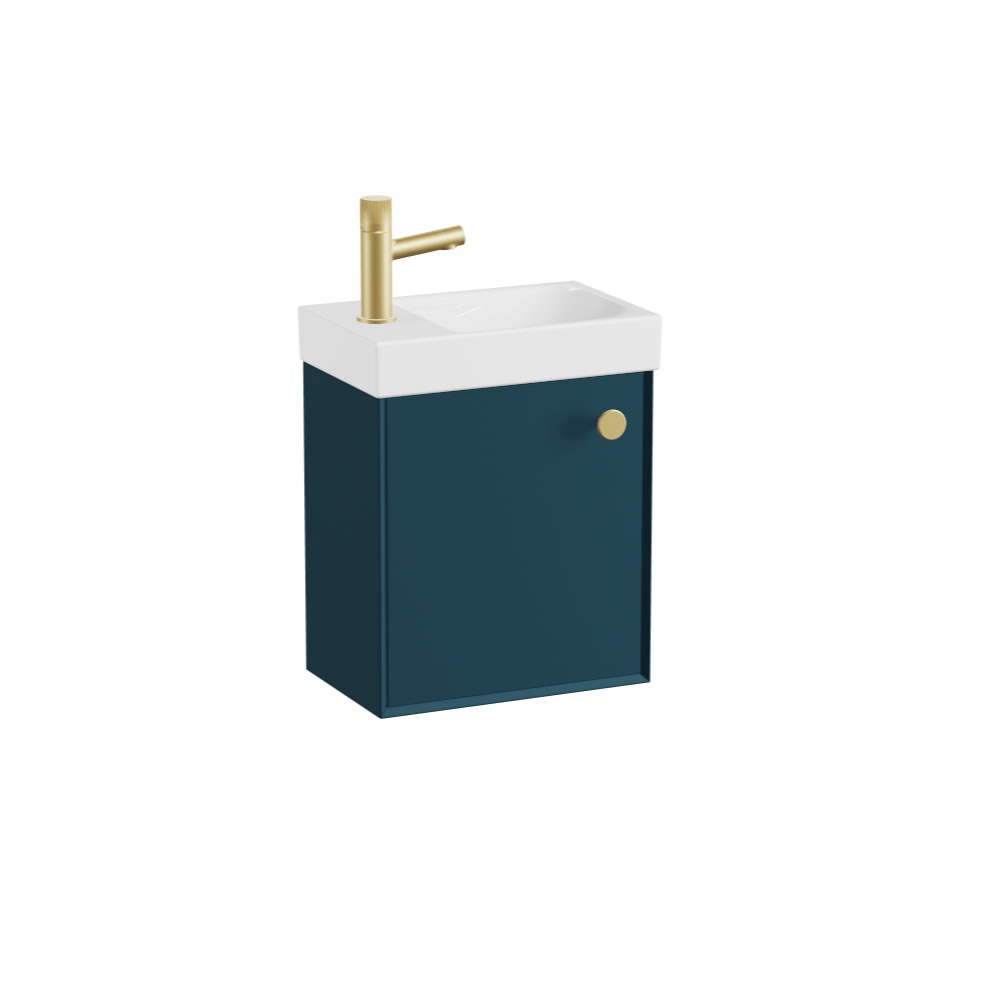 Vado Safari Smooth 400mm Atlantic Blue Vanity Unit & Ceramic Basin - Right Pull