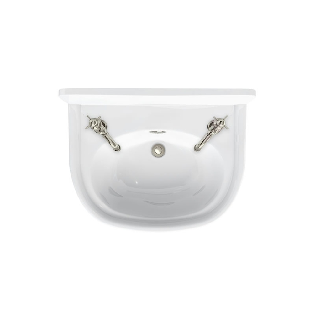 Product Cut out image of the Burlington Arcade 500mm Cloakroom Basin with two tap holes