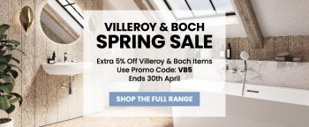 image of villeroy and boch offer showing spring sale offer with promo code VB5 offer any V&B product