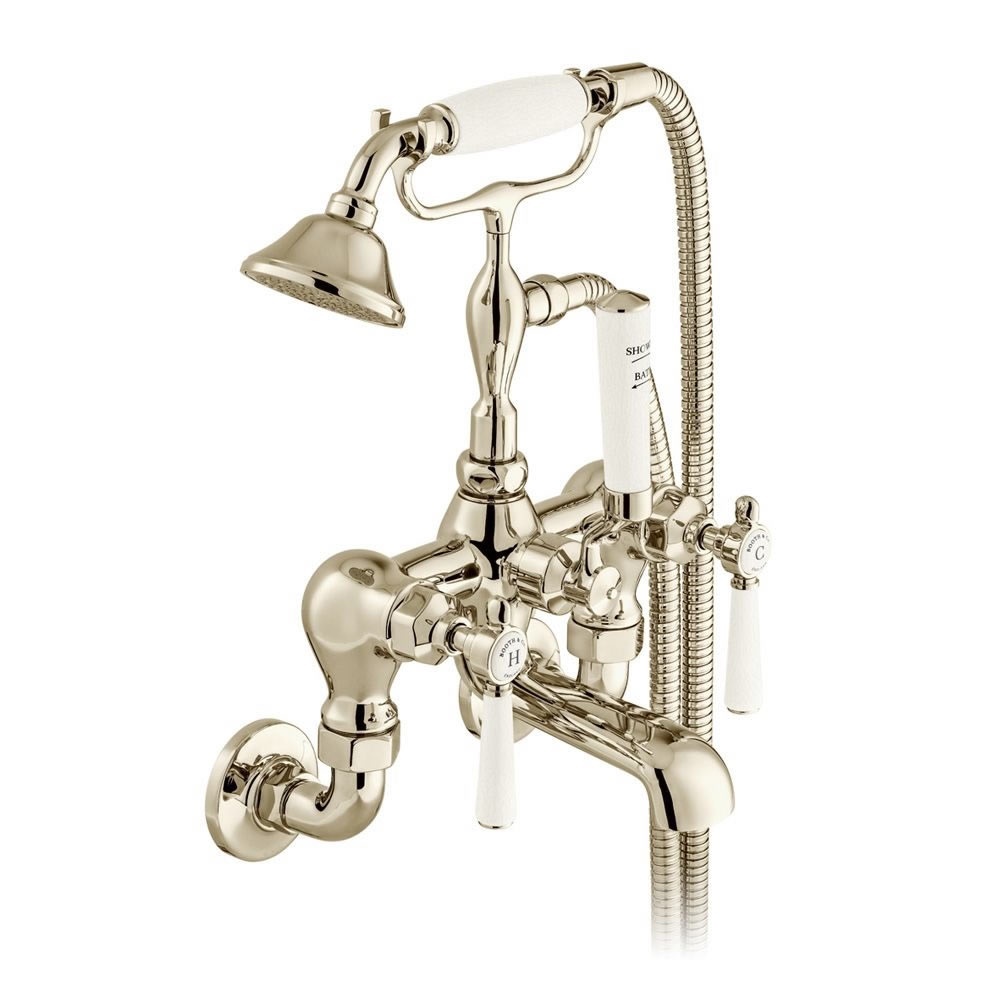 Booth & Co. Axbridge Lever Nickel Wall-Mounted Bath Shower Mixer