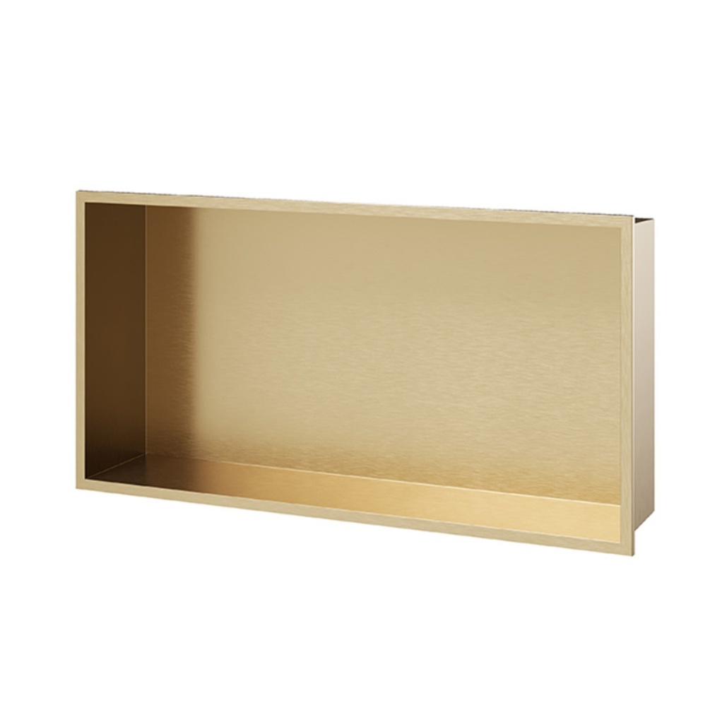 Product cut out image of the Abacus Elements Brass 620mm x 320mm Shower Niche EMSU-SS82-6232