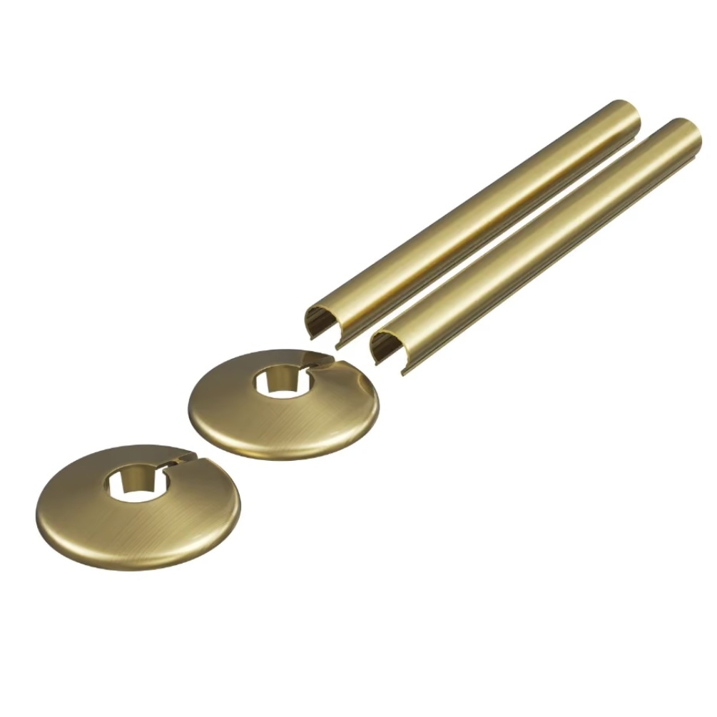 Crosswater Brushed Brass 200mm Snap On Pipe Cover Cut Out