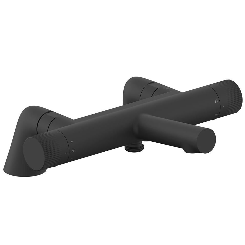 Vado Safari Leverless Matt Black Exposed Thermostatic Deck Mounted Bath Shower Mixer
