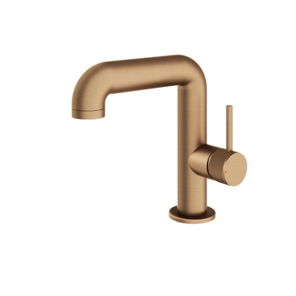Product Cut out image of the Abacus Iso Pro Brushed Bronze Mono Basin Mixer Side Handle