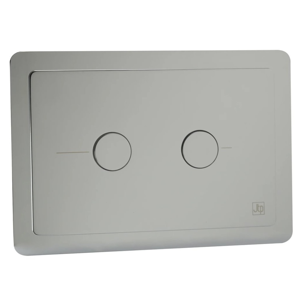 JTP Grosvenor Metal Chrome Pneumatic Dual Flush Plate Cut Out