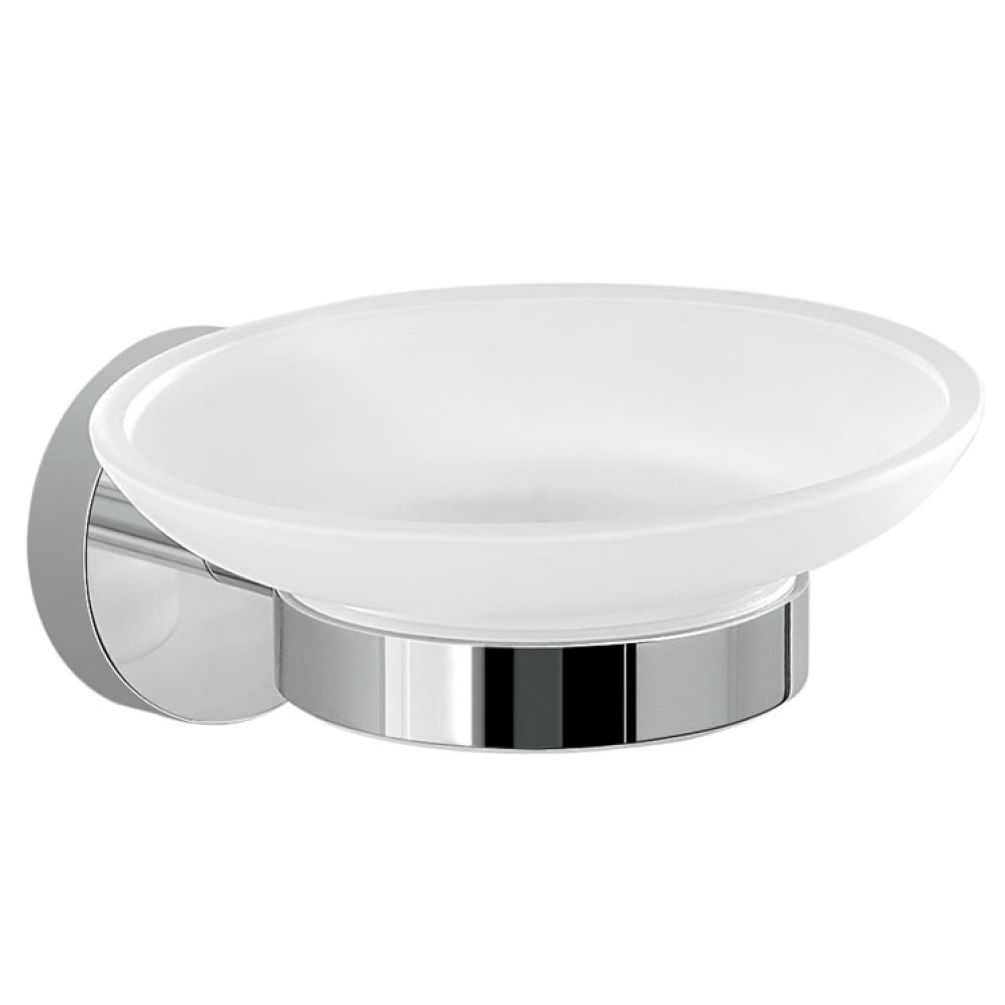 Cutout image of Origins Living Gedy Eros Glass Soap Dispenser chrome.