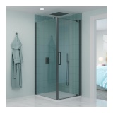 Lifestyle image of Crosswater Optix 10 Slate Pivot Shower Door