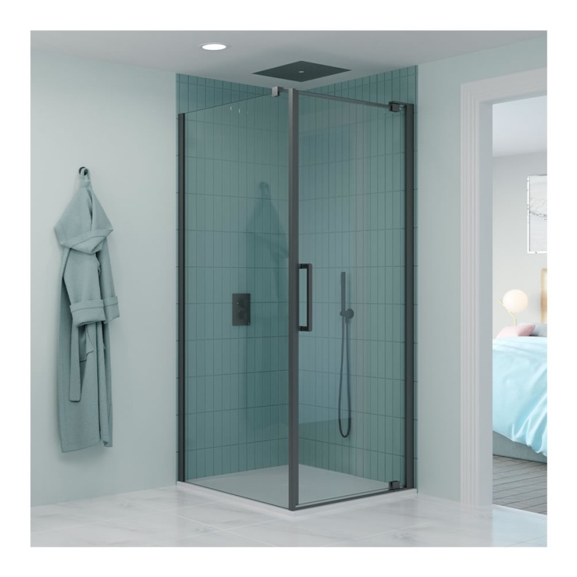 Crosswater Optix 10 Slate Pivot Shower Door | Sanctuary Bathrooms